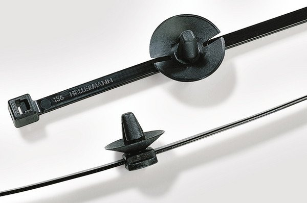 HellermannTyton SFT-Series Bevestigingsband Met spreidanker en schotel 200x4,6 HS-zwart zak 500 S