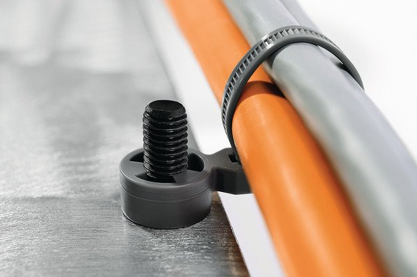 HellermannTyton T50SOSS-Series Bevestigingsband Voor lasstiftmontage 165x4,7 HS-zwart zak 100 ST.