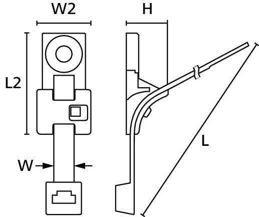 HellermannTyton HDM-Series Tweedelige Bevestigingsband met M6-schroefzadel 380x7,6, pa46-grijs za