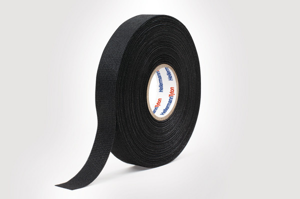 HellermannTyton HelaTape Harness Tape zacht fleece 19MM / rol 25M zwart