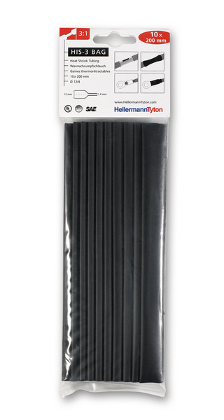 HellermannTyton HIS-Series Krimpkous 3:1 groen/geel blister 12/4 10 kousjes