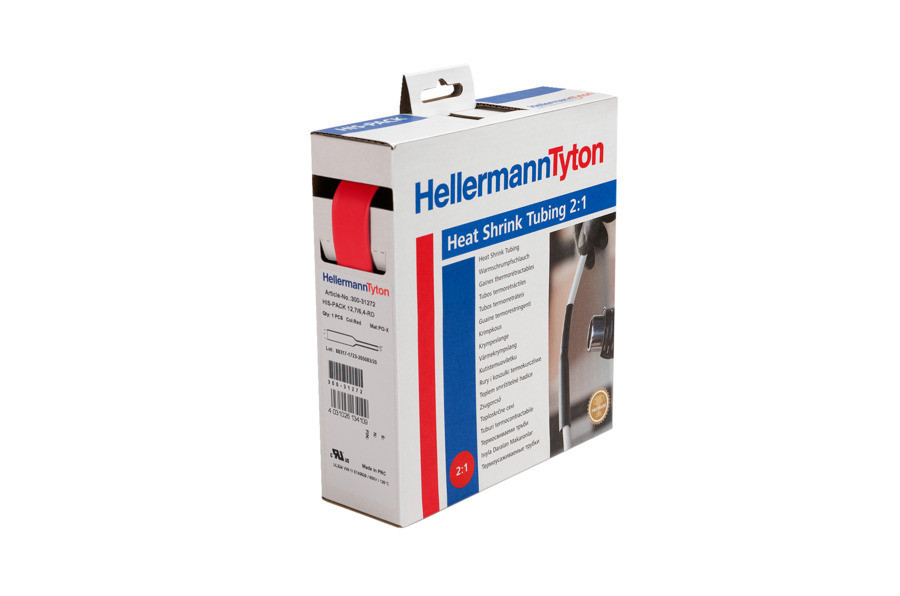 HellermannTyton HIS-Series Krimpkous 2:1 dispenserbox 1,2/0,6 rood rol 10 M
