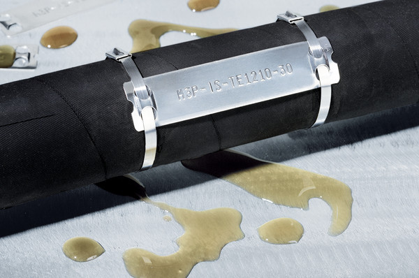 HellermannTyton M-BOSS RVS-Markeringsplaatje 20x90mm 3x23 karakters onbedrukt doos 500 ST.