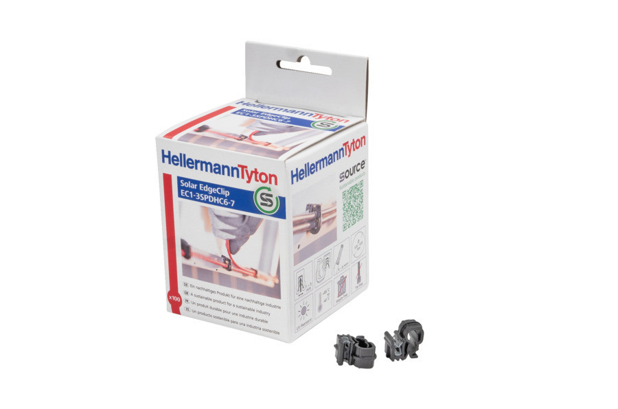 HellermannTyton PV-Clip randbevestiging 1-3MM aderdiameter Ø6-7MM, pa11, zak 100 ST.