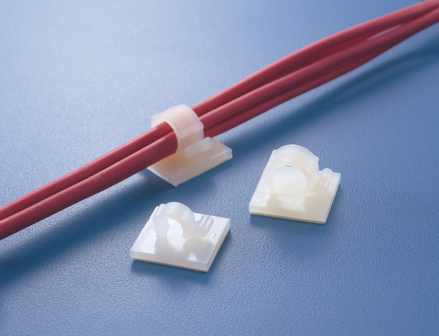 HellermannTyton RA-Series Plakclip Transparant 25x25mm, met superlijm zak 100 ST.