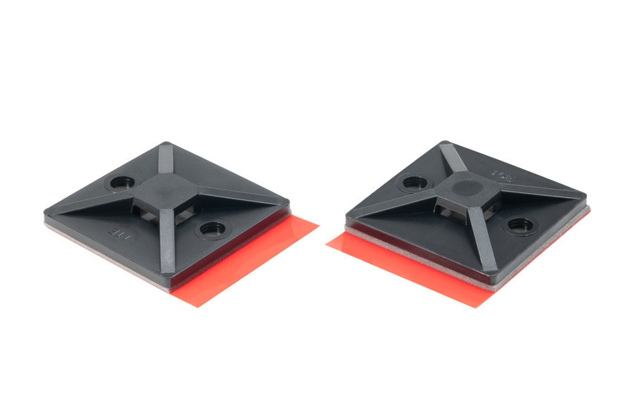 HellermannTyton SolidTack Plakzadel Superlijm 28x28 zwart zak 100 ST.