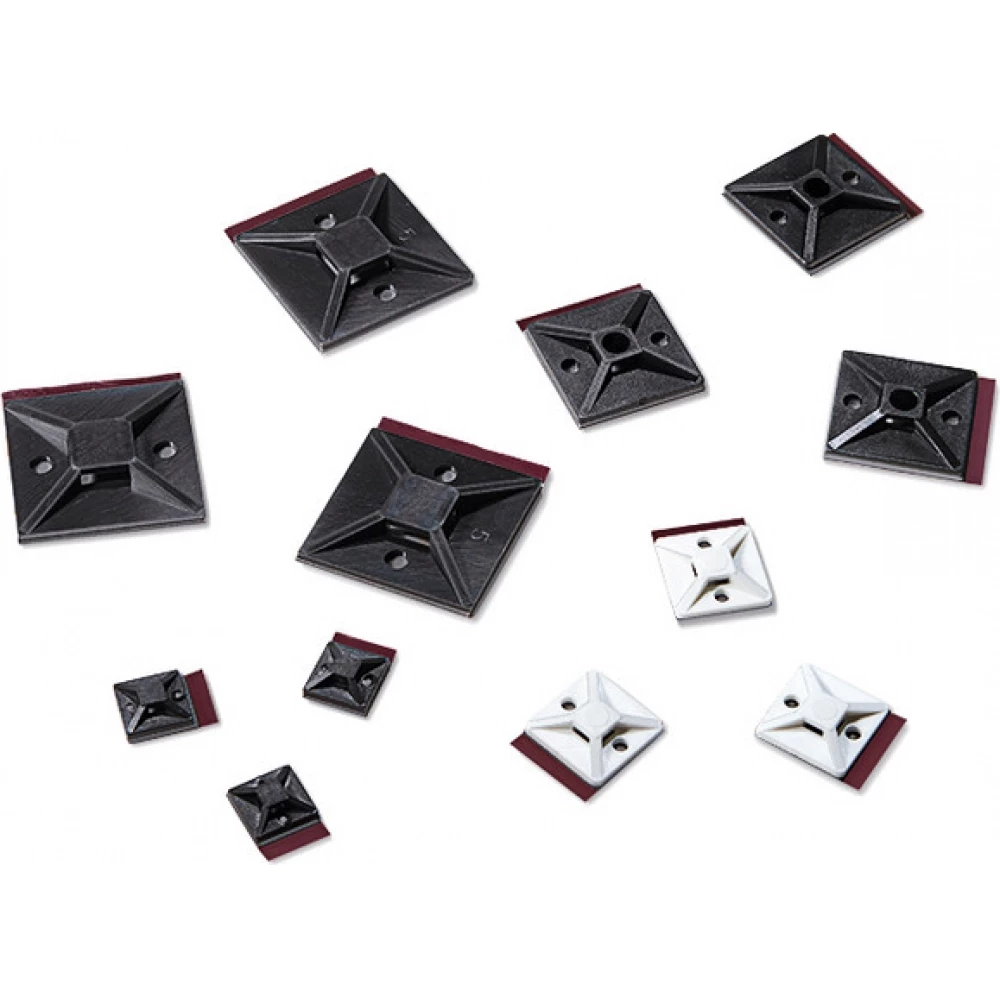 HellermannTyton SolidTack Plakzadel Superlijm 28x28 wit zak 100 ST.