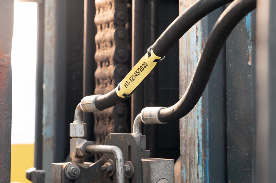 HellermannTyton TIPTAG Weersbestendig Markeringsplaatje geel 20x51mm ladderformaat rol 1.000