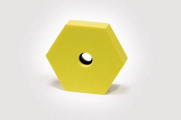 Hellermann Tyton zeskantige tag met hoog-frequentie rfid-chip geel