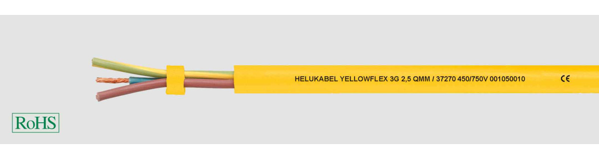 Helukabel Allweather, Rubber and Liftcables Yellowflex 3G2,5 MM² (Ø 12,5MM)