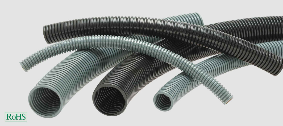 Helukabel Cable protection tubes Helucond Pa6-L leicht/grey NW 10 feingerillt