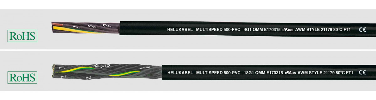 Helukabel Drag chain cables UL/CSA Multispeed 500-PVC ul/csa 4G2,5 MM² / awg14 (Ø 8,9MM)
