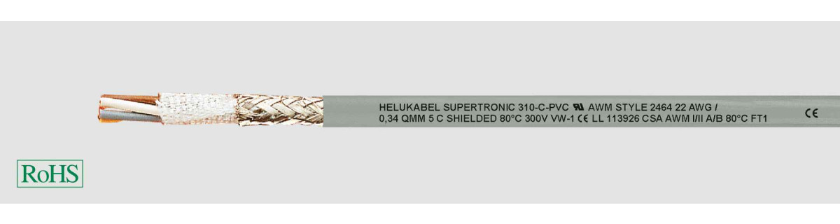 Helukabel Drag chain cables UL/CSA Supertronic-310-C-PVC 12x0,14 MM² (Ø 6,8MM)