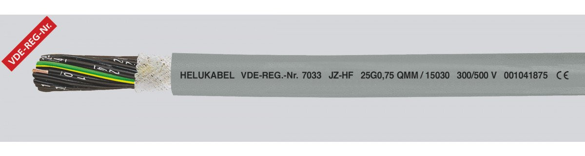 Helukabel PVC Cables for Drag Chains JZ-HF 25G0,75 MM² (Ø 14,5MM)