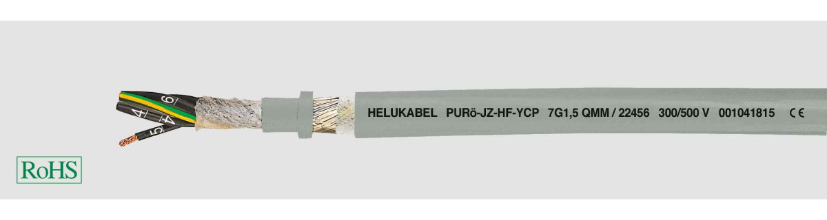 Helukabel PUR Cables for Drag Chains Purö-JZ-HF-YCP 25G1 MM² (Ø 19,6MM)