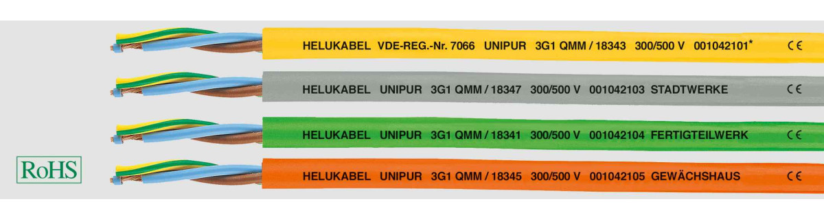 Helukabel PUR Control Cables Unipur 5G4 MM² yellow (Ø 15,2MM)
