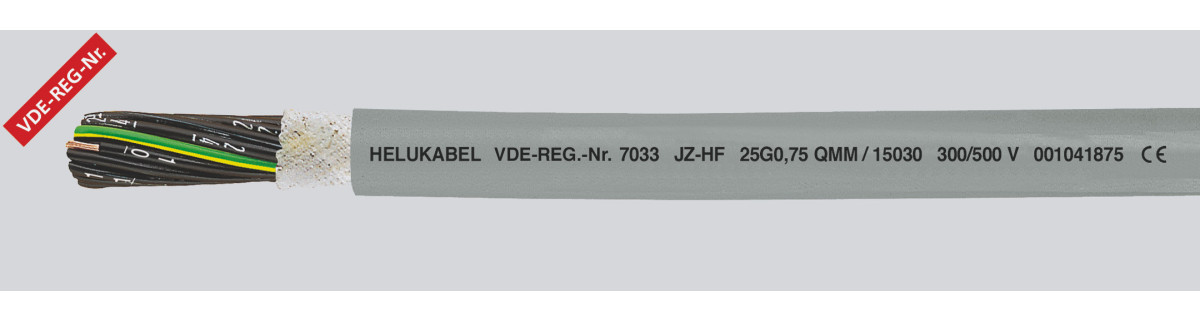 Helukabel PVC Cables for Drag Chains JZ-HF 5G1,5 MM² (Ø 8,4MM)