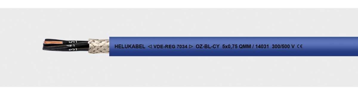 Helukabel PVC Control Cables for Intrinsicall Oz-BL-CY 2x1 MM² (Ø 6,5MM)
