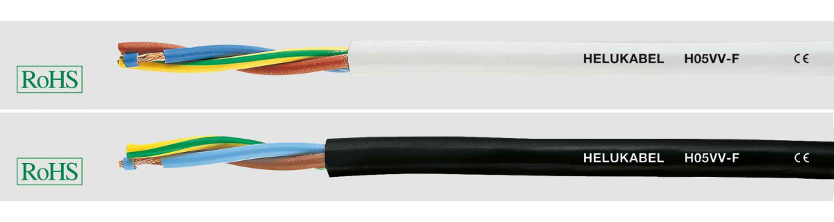Helukabel PVC Control Cables H05VV-F white 2x1,5 MM² (Ø 7,6MM)