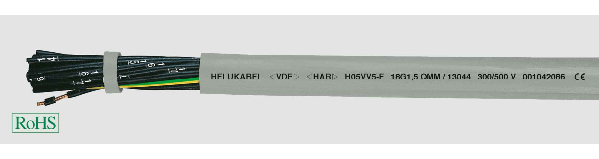 Helukabel PVC Control Cables H05VV5-F 3G0,75 MM² (Ø 6,7MM)