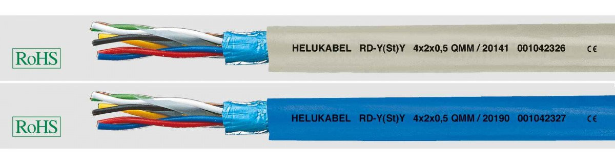 Helukabel Data and Computer Cables RD-Y(ST)Y grey 2x2x0,5 MM² (Ø 7MM)