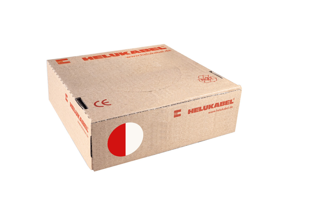 Helukabel Single Conductors H05V2-K 1,00 MM² RD/wi (Ø 2,5MM)