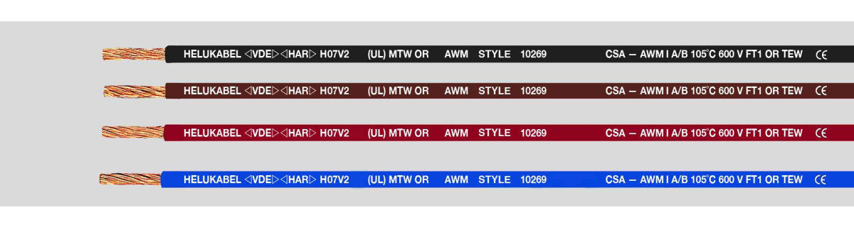 Helukabel Single Conductors UL/CSA Fivenorm H07 V2-K 2,5MM² / awg14 green / yellow (Ø 3,6MM)