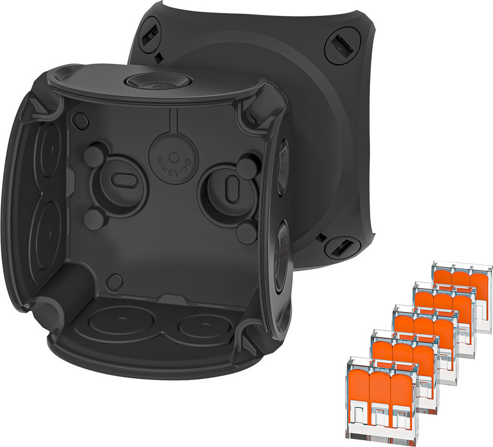 Hensel Enycase MB Eigen logo kabeldoos ip66, BM0, 0,75-4 MM², 5xwago, M16/20, zwart