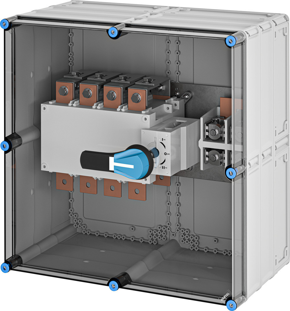 Hensel Enymod Mi Netomschakelaarkast 630a. 4 polig. BM8. 600x600mm. +pe klem