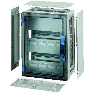 Hensel Automaten behuizing 24 module 2x12 BM2 wand dicht transparante deur,