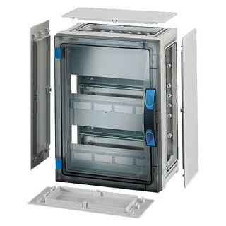 Hensel Automaten behuizing 24 modul 2x12 BM2 wand dicht transparant deur pe+n