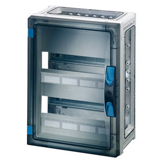 Hensel Automaten behuizing 24 module 2x12 BM2 wand open transparant deur pe+n