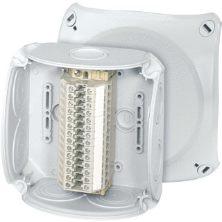 Hensel Kabeldoos ip66 met 12X rijgklem 0,75-4MM² BM3 130x130x77 grijs