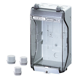 Hensel Enyflex Lege Behuizing ip66. inb. afm. 101x205x95 MM. tranparant klapdeksel