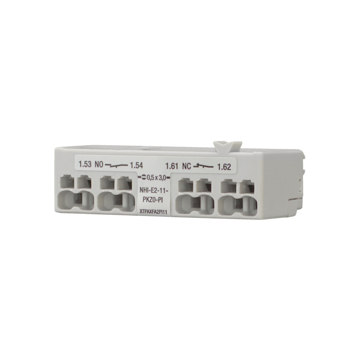 Hulpcontact PKZ, frontmontage, 1M, 0V, push-in