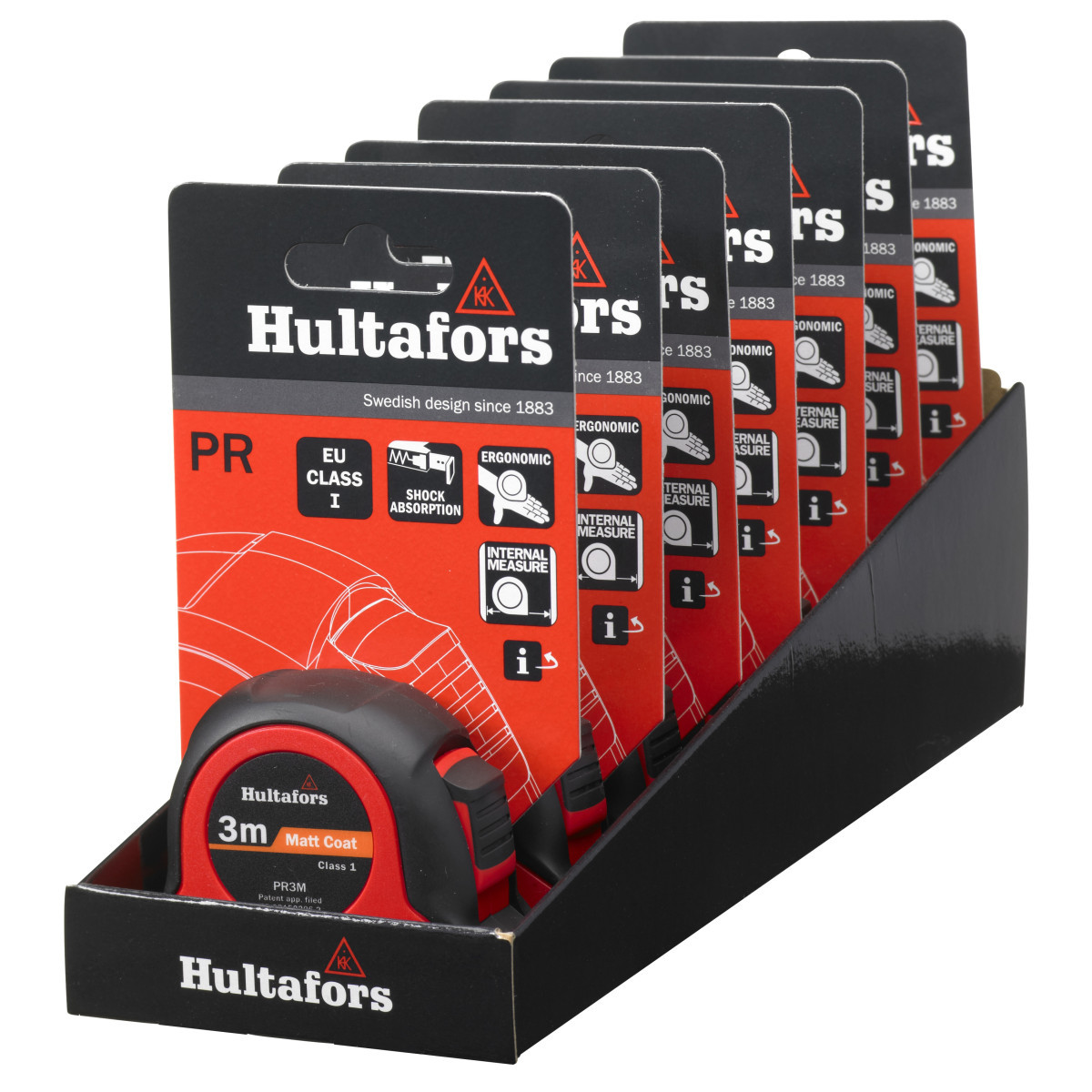 Hultafors Display rolbandmaat PR - 3 meter, 7 ST