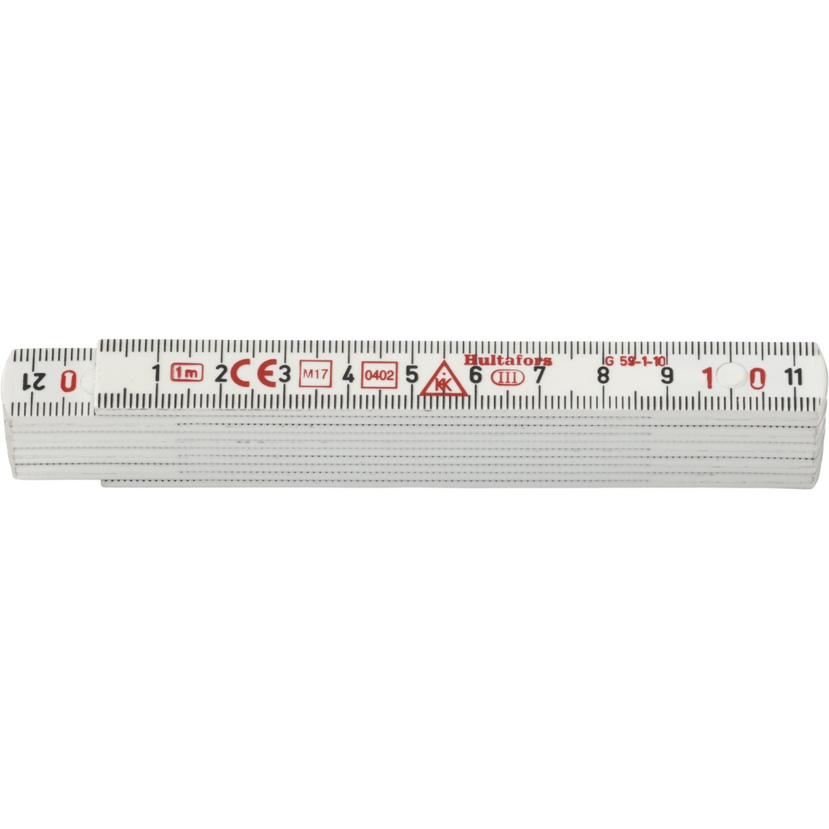 Hultafors Duimstok G 59 1M - 10-delig - wit