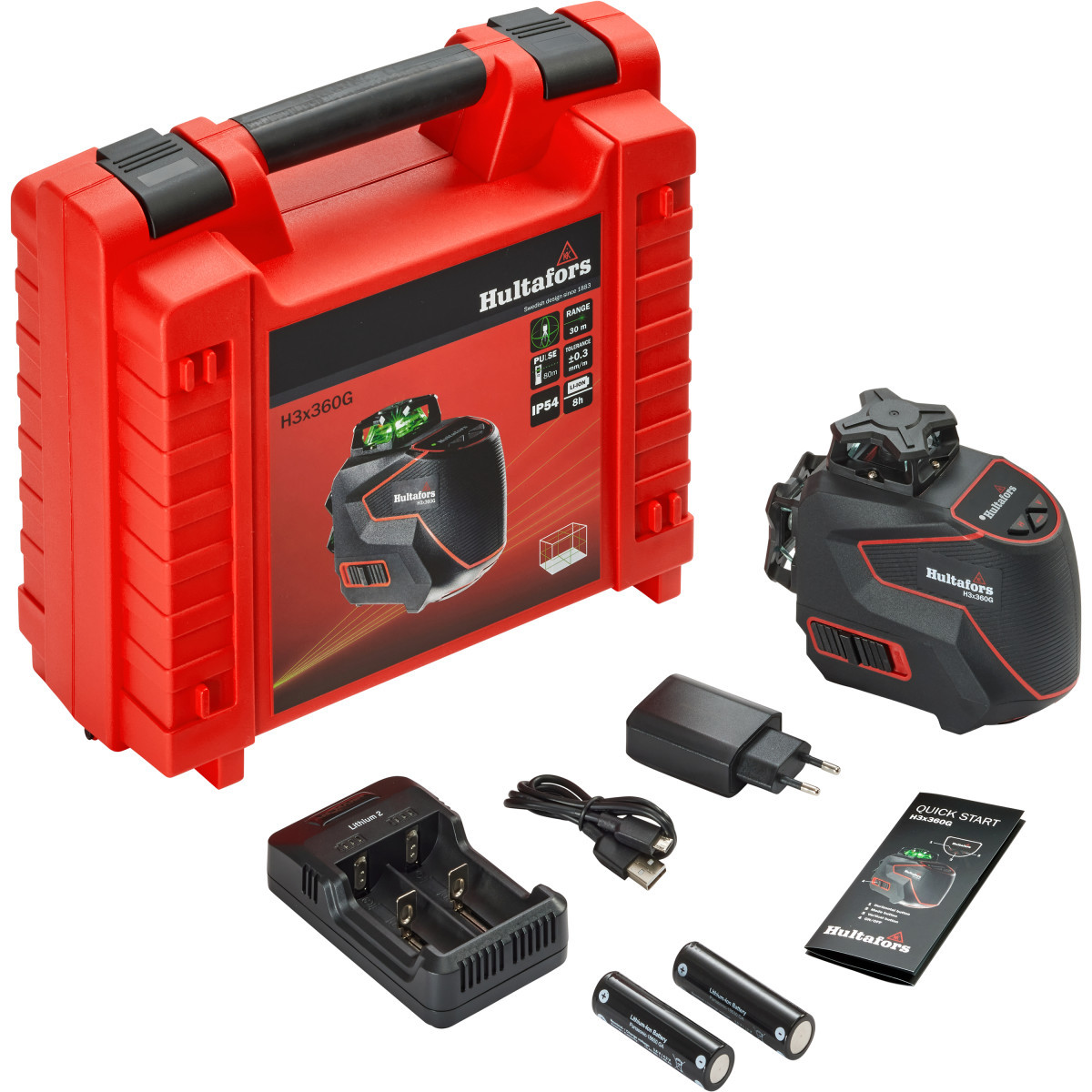 Hultafors Kruislijnlaser groen 3x36