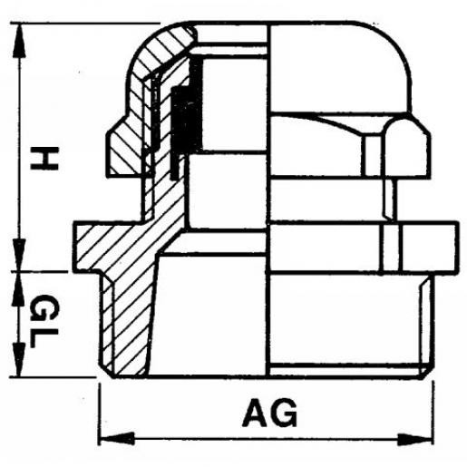 Hummel HSK-K wartel PG9 lichtgrijs 2/6MM kunststof