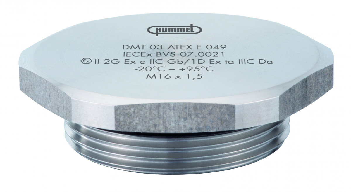 Hummel V-inox-ex blindplaat wartel kabel-/buisinvoer 25metrisch