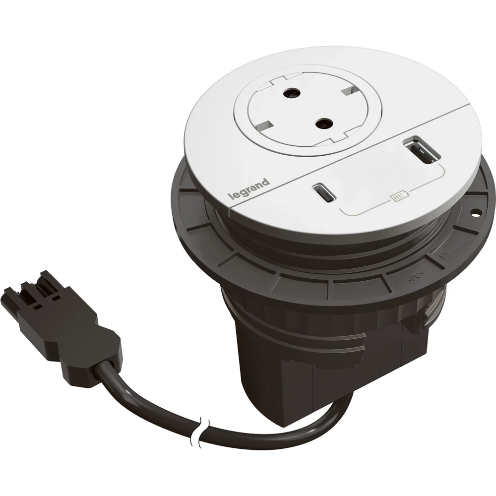 Incara Disq80 -wit- 1 WCD +1 usb a+c 15W -snoer L0.5M wieland GST18