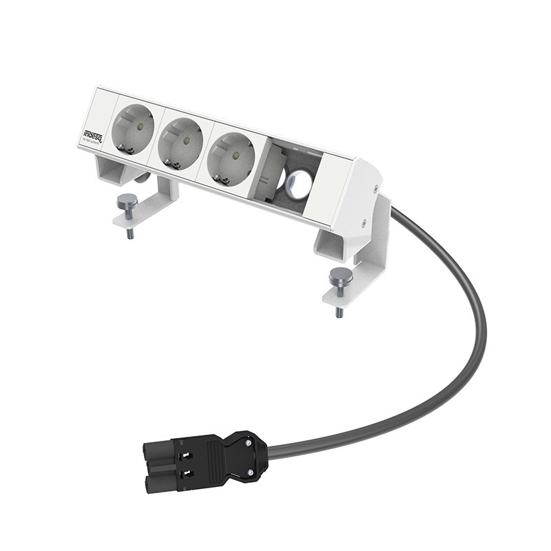 Indesq® Werkplekelektrificatie Indesq Ampère opbouw stekkerdoos - 3X WCD + 1X M45 leeg - wit