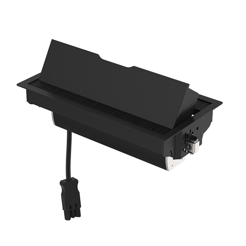 Indesq® Werkplekelektrificatie Indesq Tesla inbouw stekkerdoos - 2X WCD + 1X usb A-C + 1X leeg - zwar