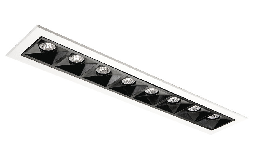 SG Lighting inspire led inbouwspot SYMM 3000K 950LM 303x62mm faseafsnijding 41-80&deg; - breedstralend steekklem wit