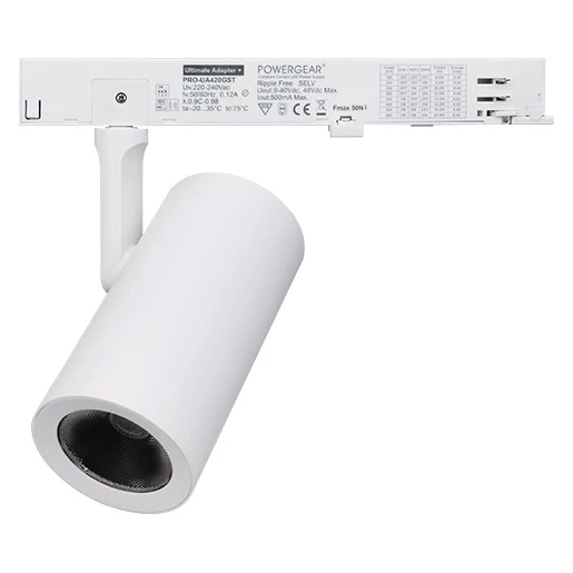Interlight Dream+ railspot SYMM 4000K 2110 - 2220LM 222x65mm 21-40° - mediumstralend stroomrailadapter wit