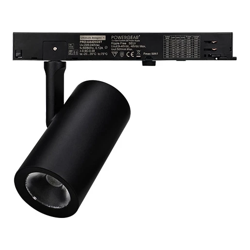 Interlight Dream+ railspot SYMM 4000K 2110 - 2220LM 222x65mm 21-40° - mediumstralend stroomrailadapter zwart