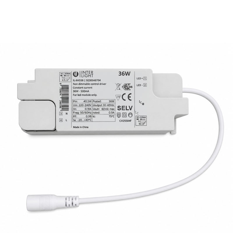 Interlight Universele driver Driver Led 36W 900ma/230V niet dimbaar