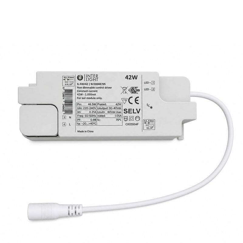 Interlight Universele driver Driver Led 42W 1.050ma/230V niet dimbaar