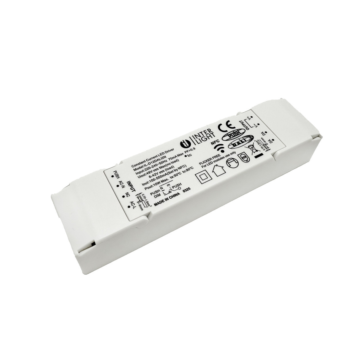 Interlight Universele driver Driver Universeel NFC en dali2 100 T/M 550ma/12W