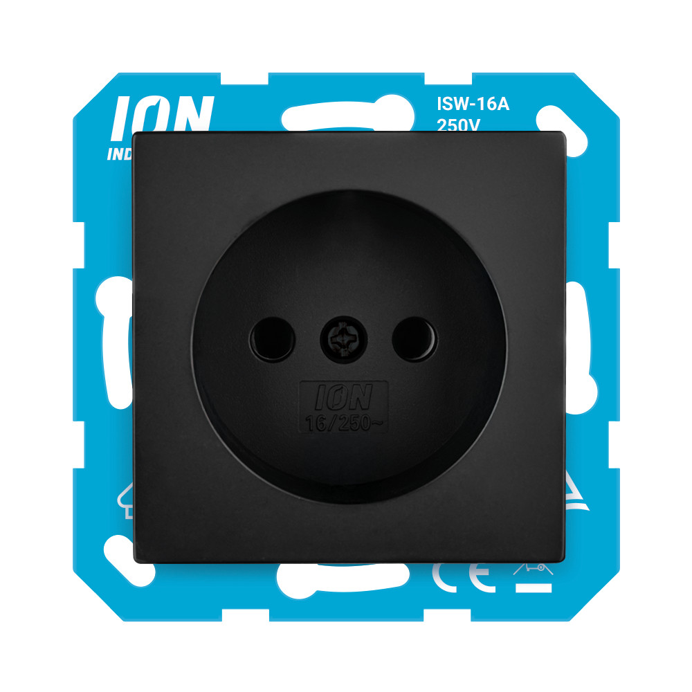 ION INDUSTRIES Wandcontactdoos zonder RA met Aanra Wandcontactdoos Zonder ra met aanraakbeveiliging e1 mat zwart ION INDUSTRIES Wandcontactdoos zonder RA met Aanra Wandcontactdoos Zonder ra met aanraakbeveiliging e1 mat zwart